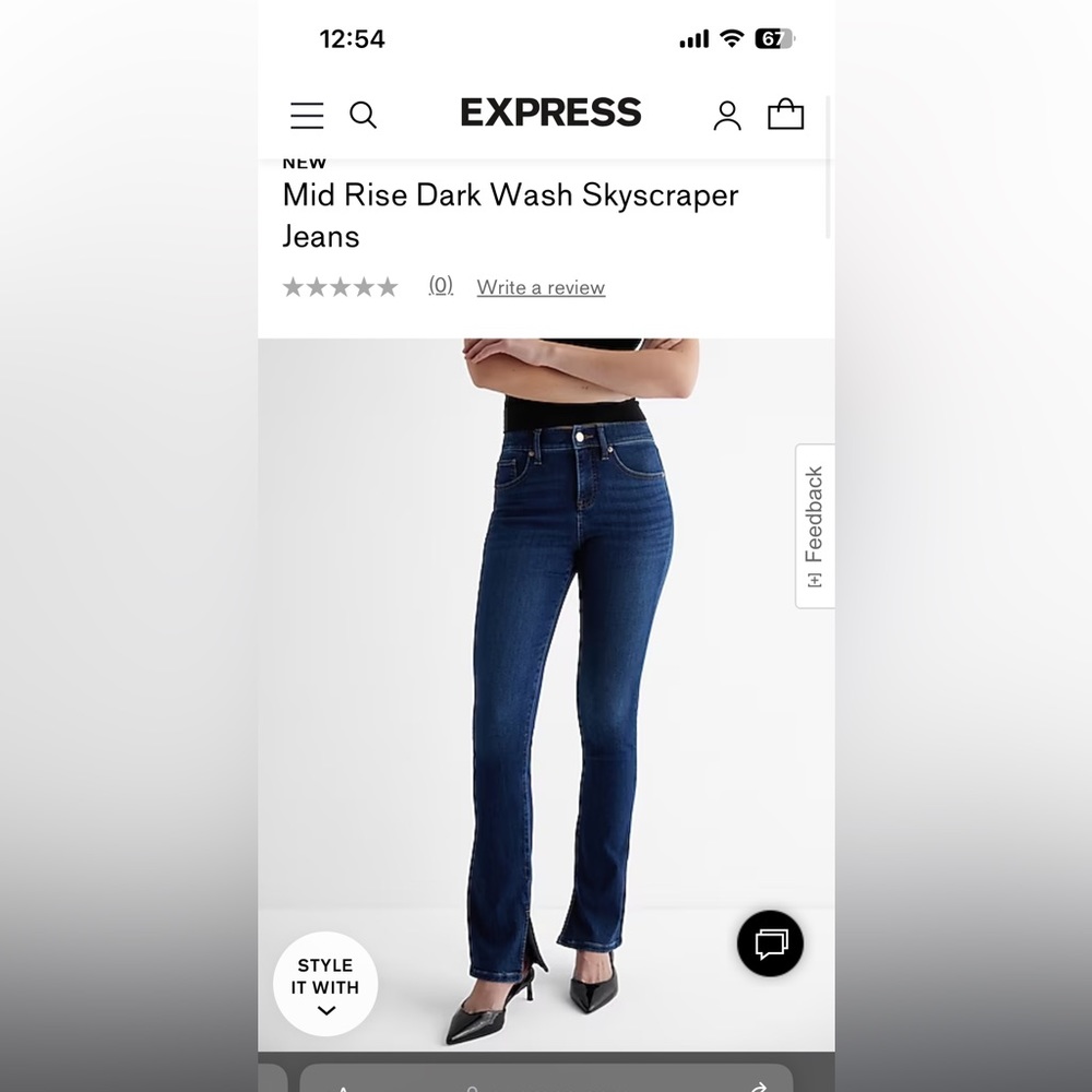 Express Medium Wash Mid Rise Skyscraper Jeans - Petite